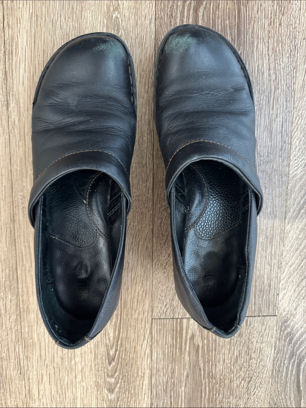 Born Black Leather Slip-On Loafers